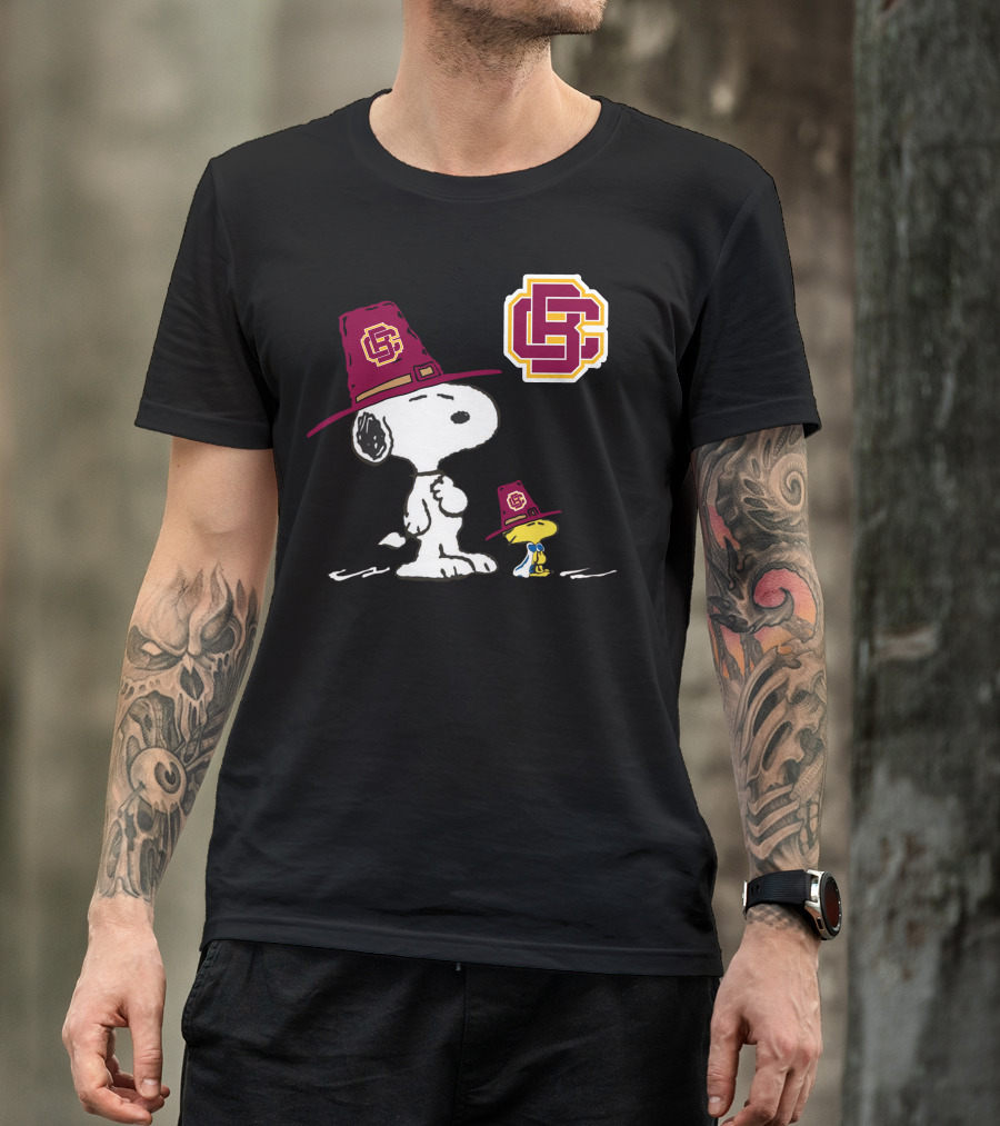 Bethune-Cookman Snoopy And Woodstock In Tall Hats With BCU T-Shirt