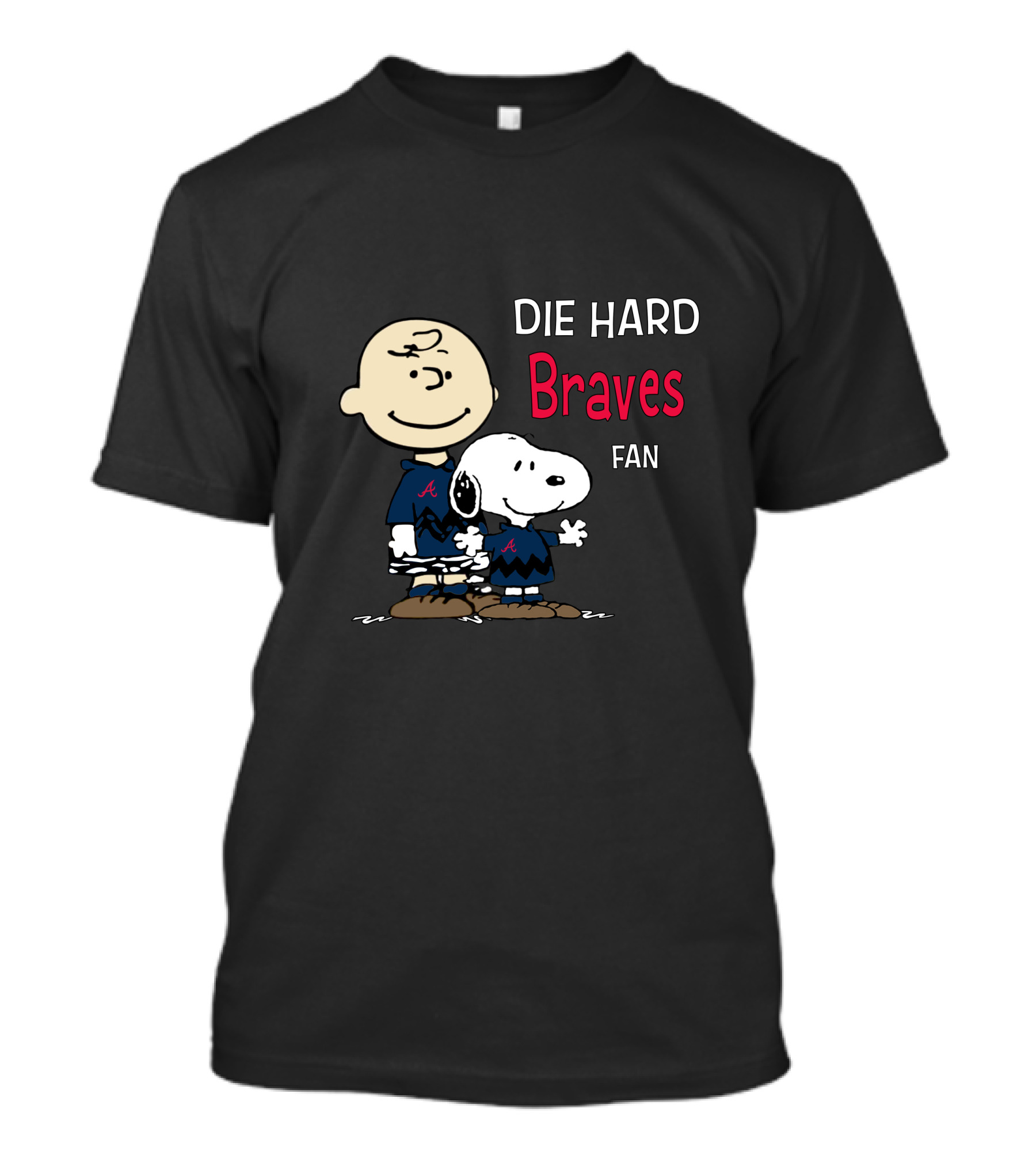 Die Hard Braves Fan Snoopy And Charlie Brown In Team Jerseys T-Shirt