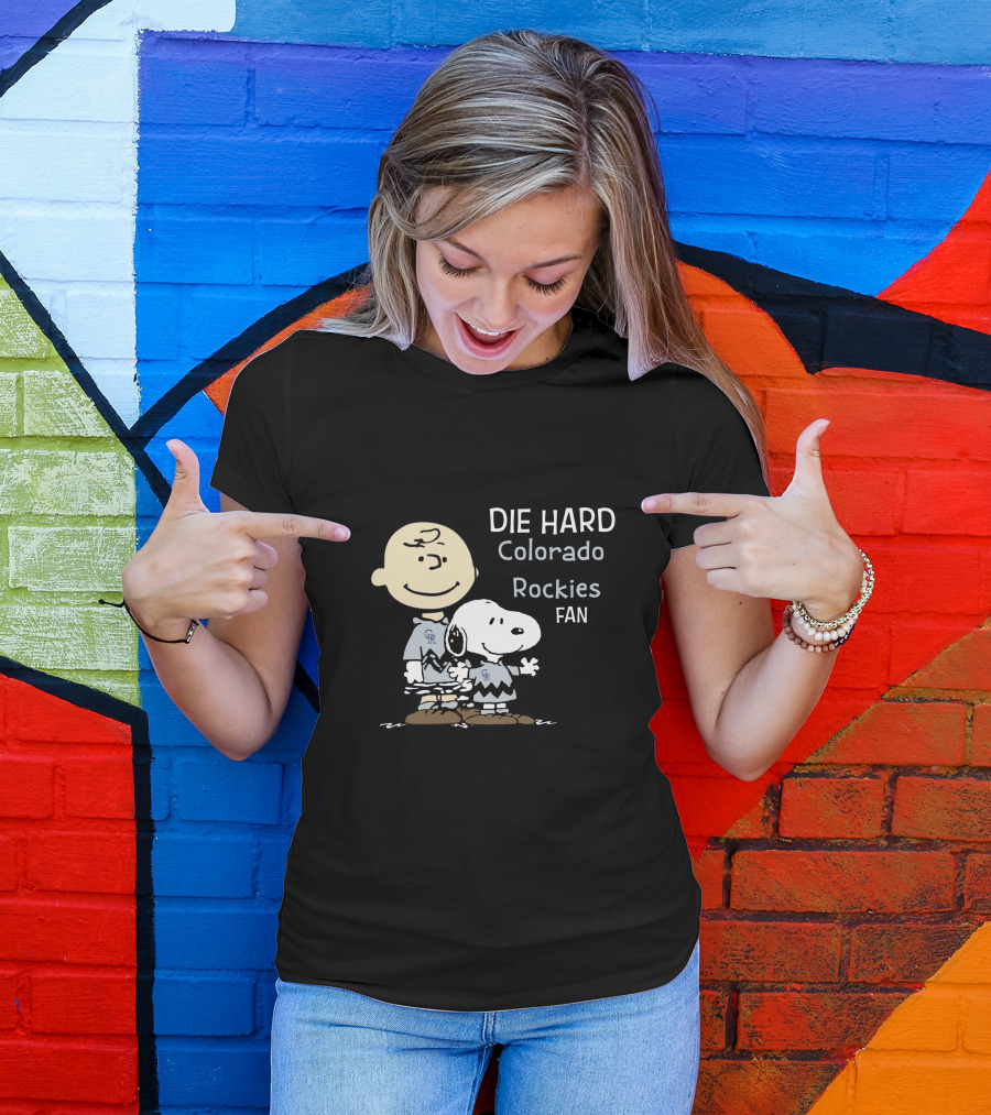 DIE HARD Colorado Rockies FAN Snoopy And Charlie Brown T-Shirt