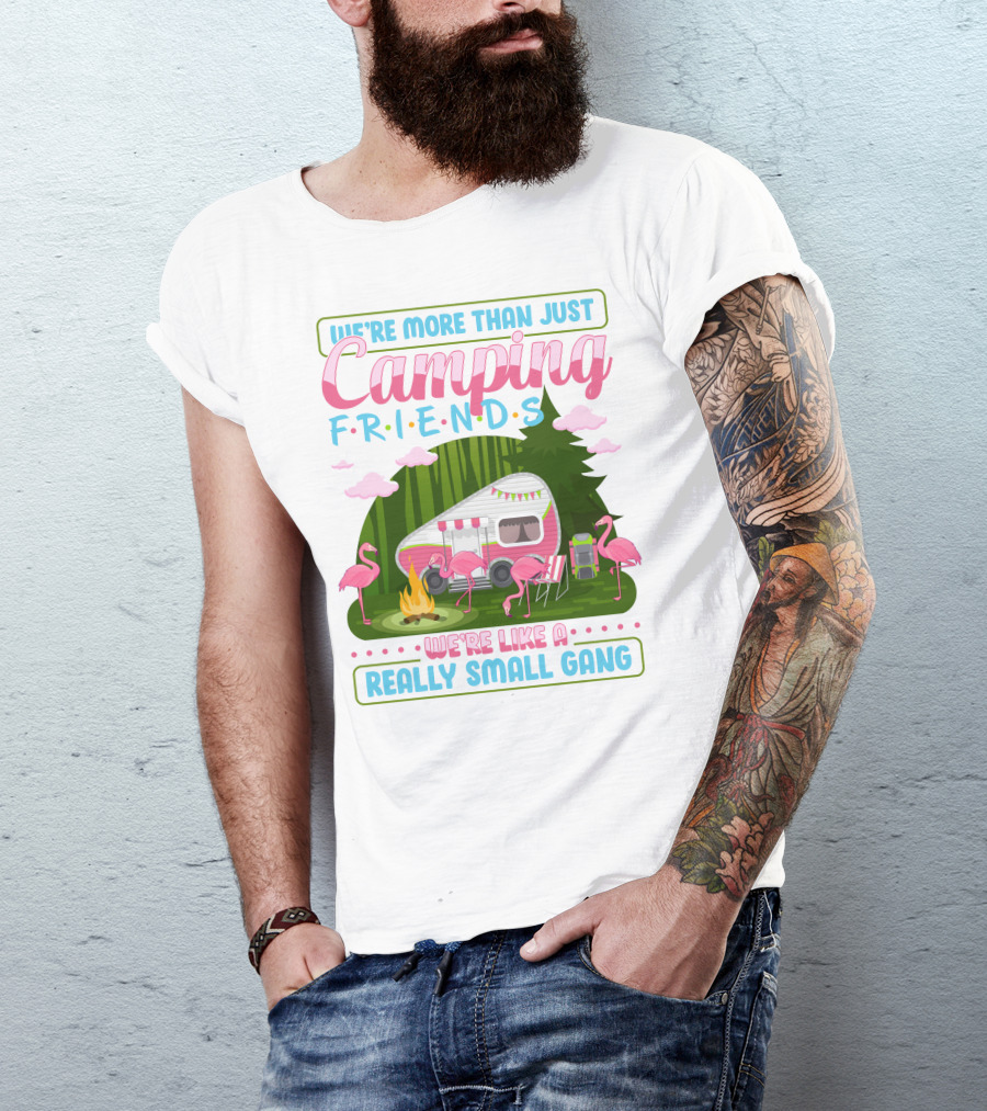 We're More Than Just Camping Friends Flamingo Gang T-Shirt