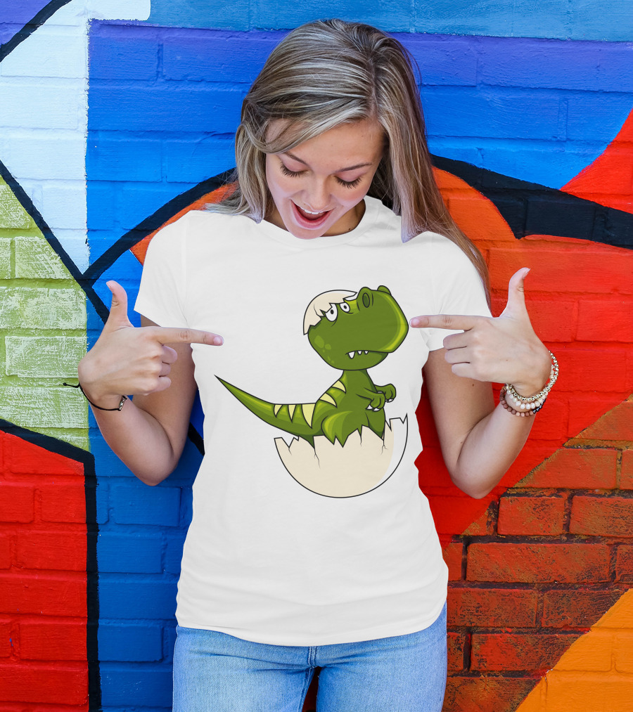 Baby Dragon Hatching From Egg With Playful Expression T-Shirt