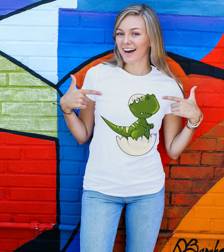 Baby Dragon Hatching From Egg With Playful Expression T-Shirt
