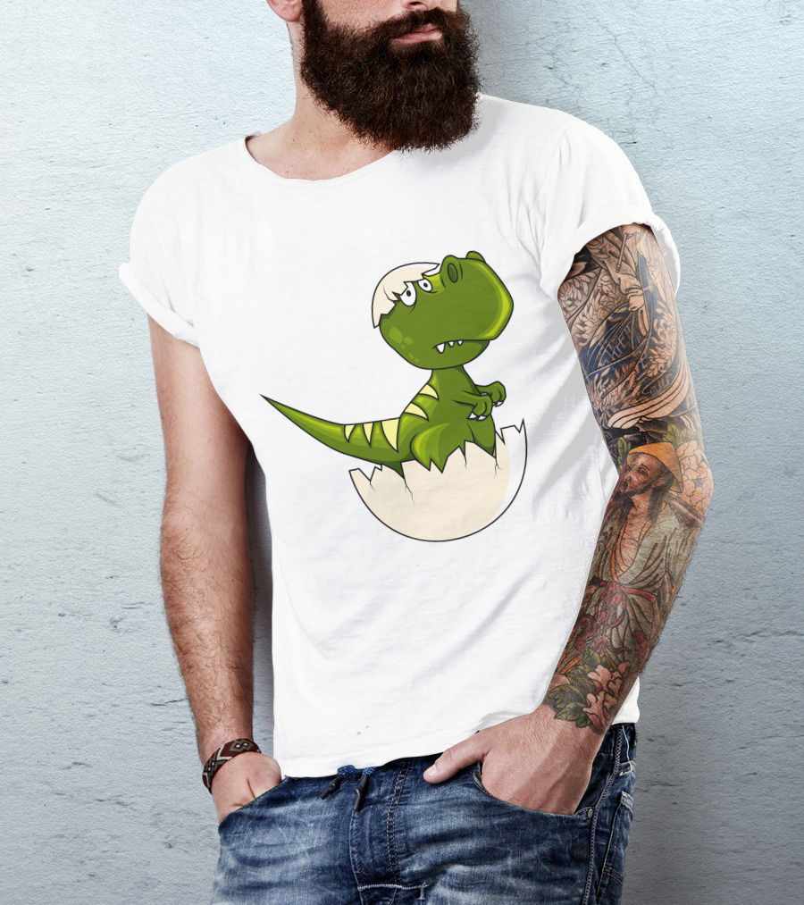 Baby Dragon Hatching From Egg With Playful Expression T-Shirt