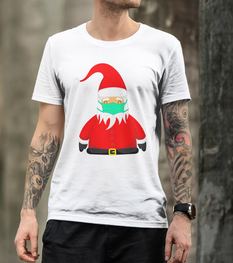 Santa Claus Wearing Green Face Mask T-Shirt