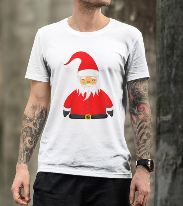 Santa Claus Outfit On Christmas Cartoon T-Shirt