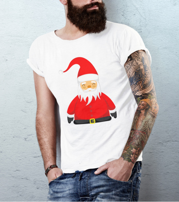 Santa Claus Outfit On Christmas Cartoon T-Shirt