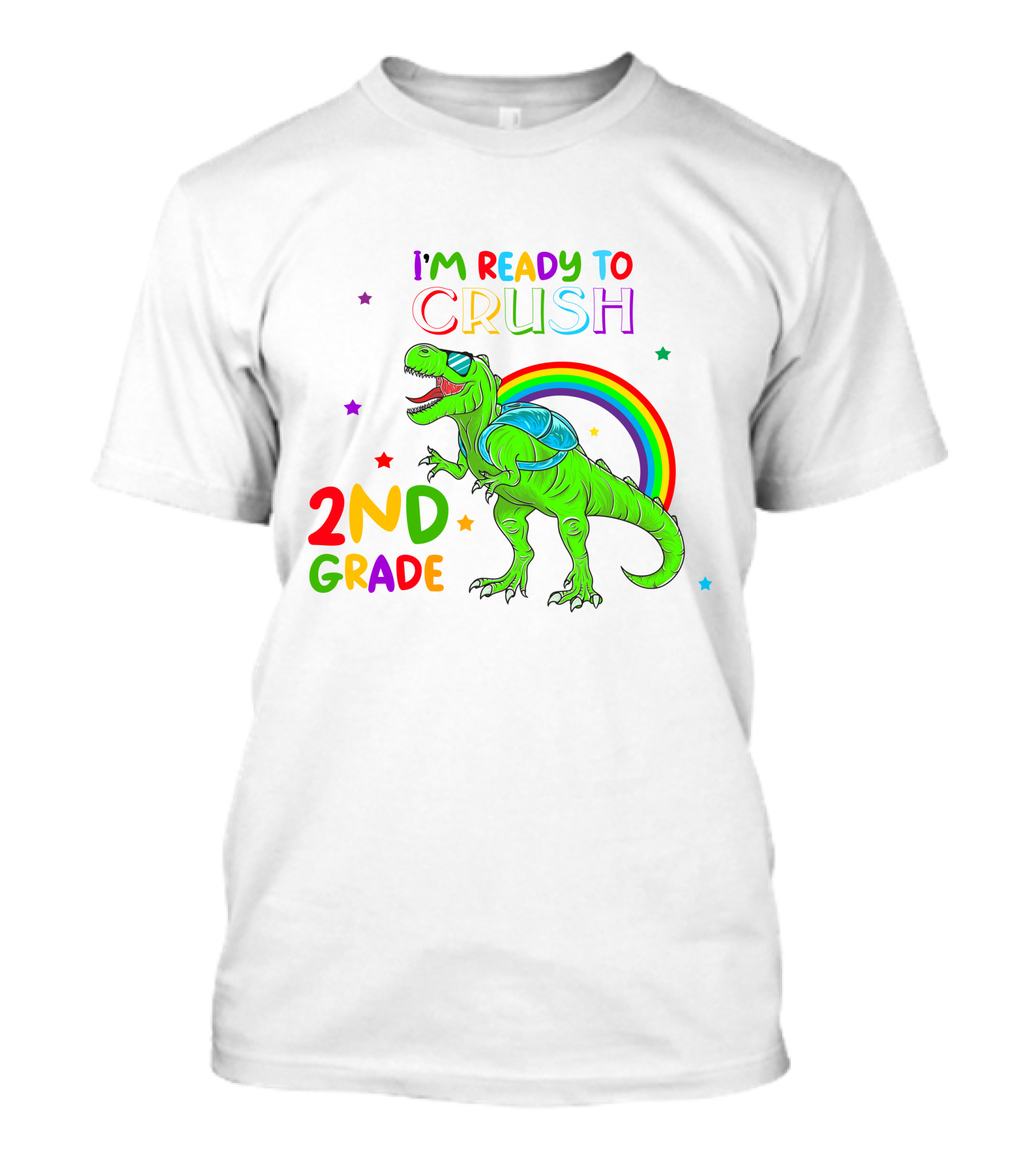 I'm Ready To Crush 2nd Grade Dinosaur Rainbow T-Shirt
