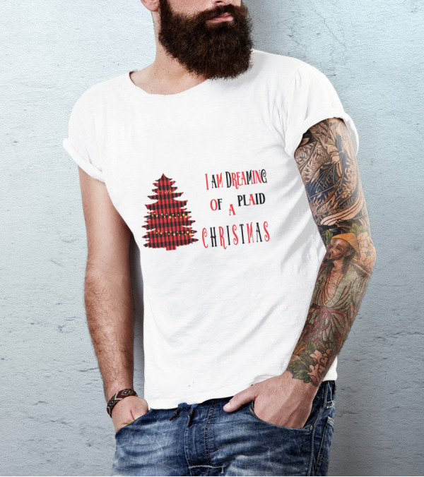 I Am Dreaming Of A Plaid Christmas Tree With Festive Red Black T-Shirt