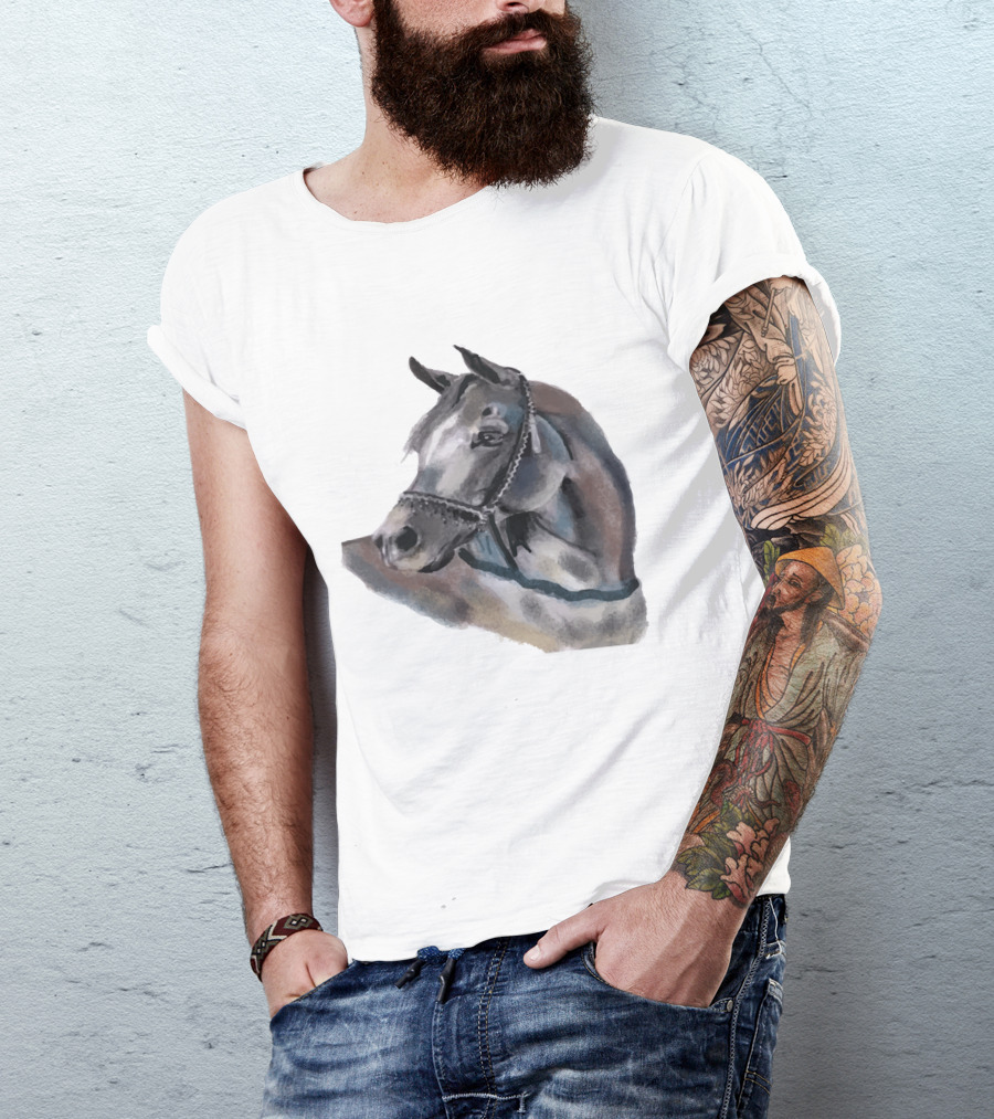 Watercolor Portrait Of Arabian Horse Head T-Shirt