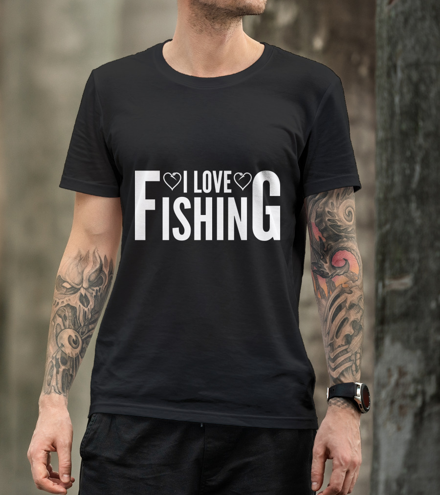 I Love Heart Fishing T-Shirt