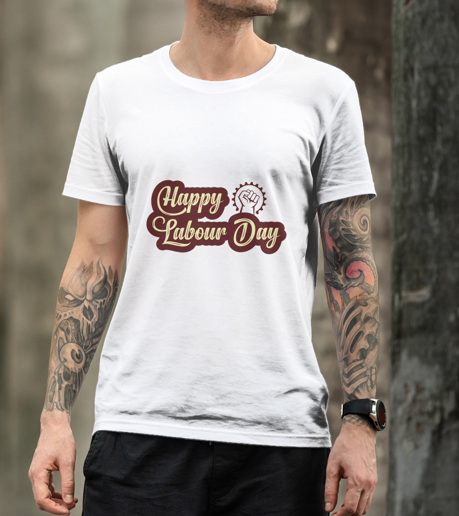 Happy Labour Day Fist And Gear T-Shirt
