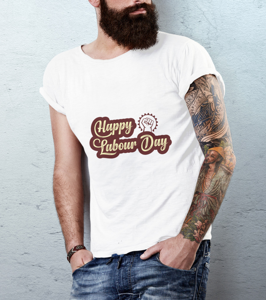 Happy Labour Day Fist And Gear T-Shirt