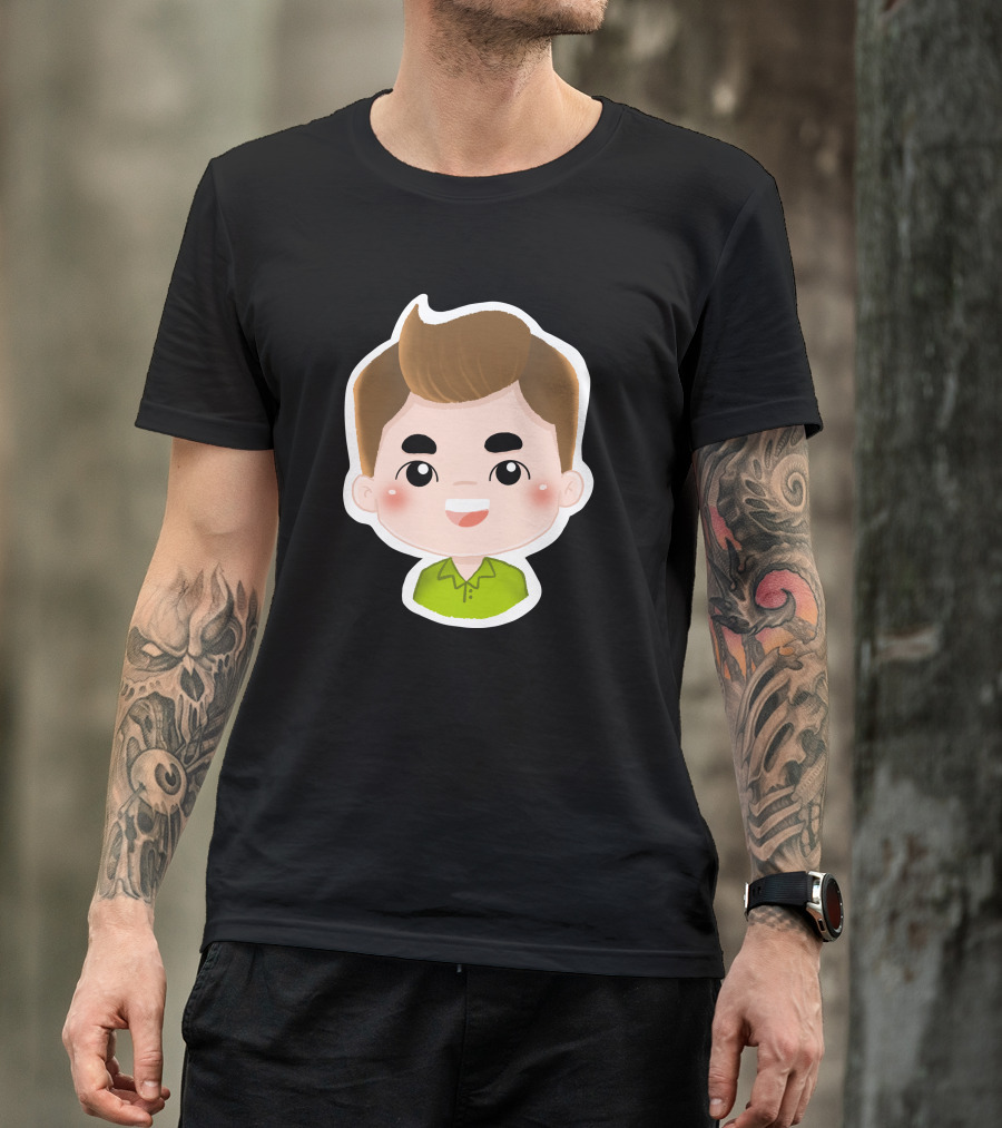 Fathers Day Daddy Sticker Cute Cartoon Character T-Shirt