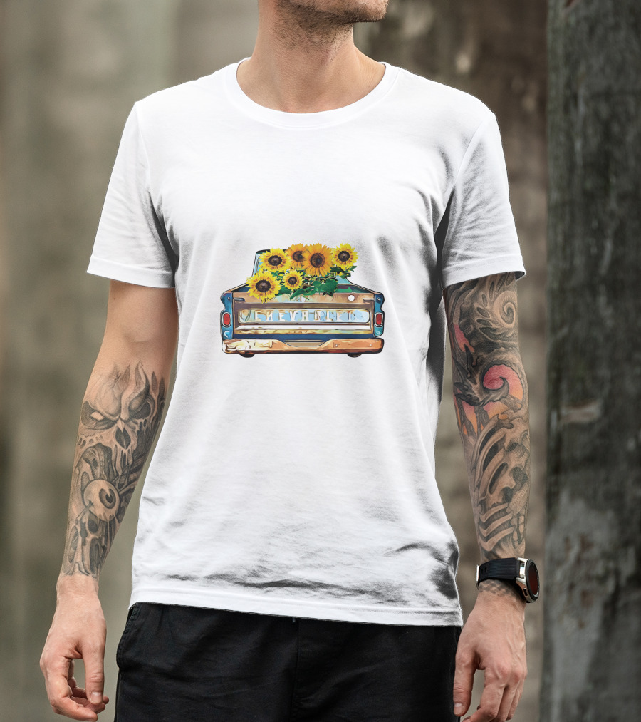 Chevrolet Vintage Truck With Sunflowers T-Shirt
