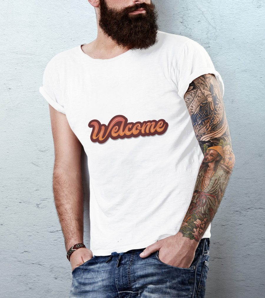 Welcome Retro Typography T-Shirt