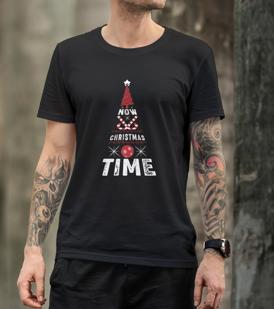Now Christmas Time Tree With Candy Canes And Star T-Shirt