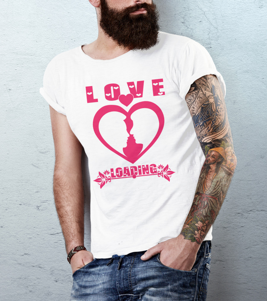 LOVE Heart Silhouette Couple LOADING T-Shirt