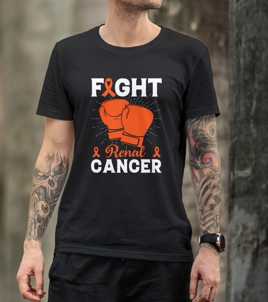 FIGHT RENAL CANCER ORANGE RIBBON BOXING GLOVES T-Shirt