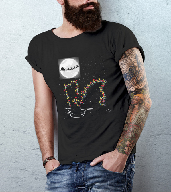 Sweet Christmas Night With Santa And Loch Ness Lights T-Shirt