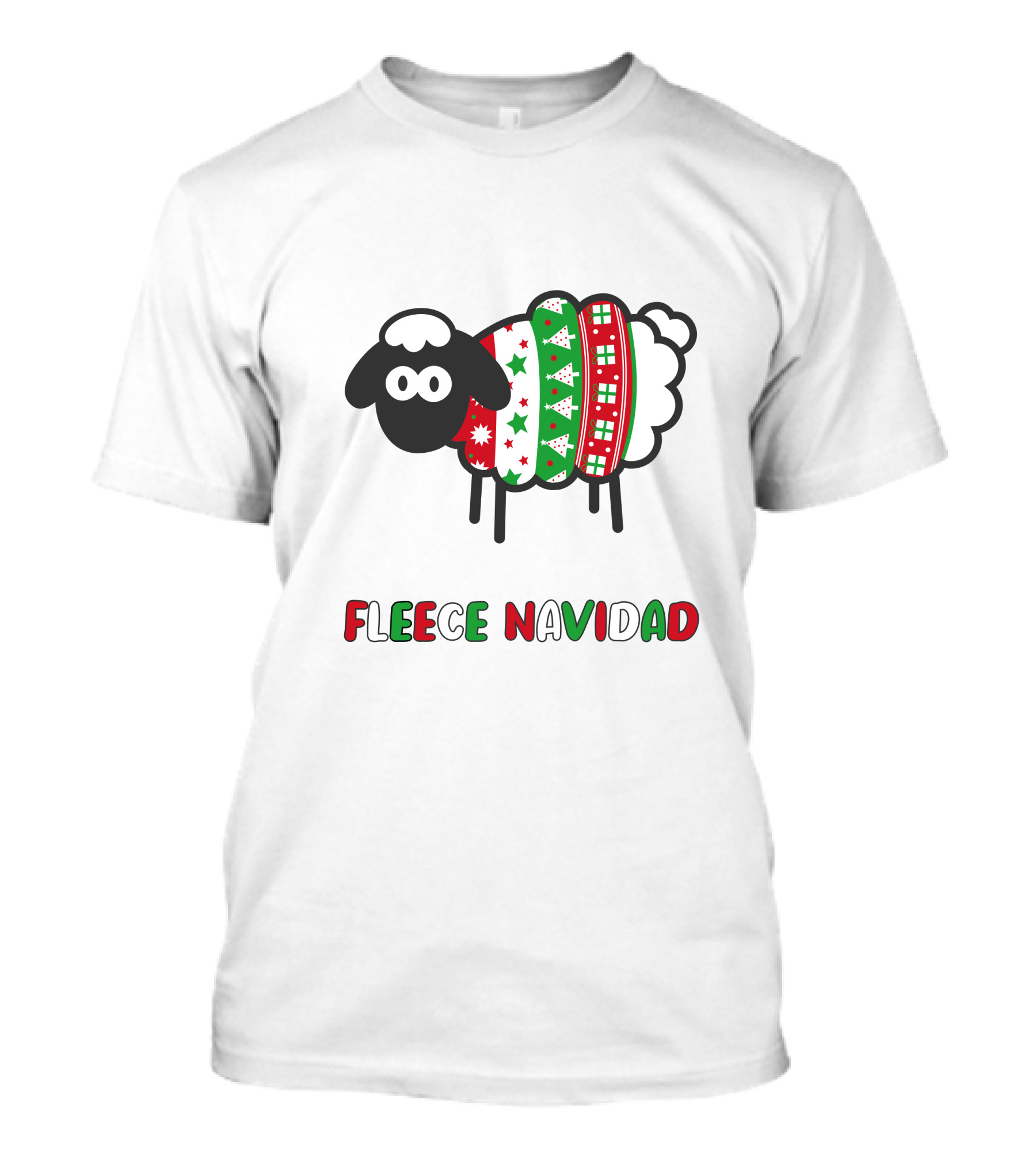 Fleece Navidad Sheep Festive Christmas T-Shirt