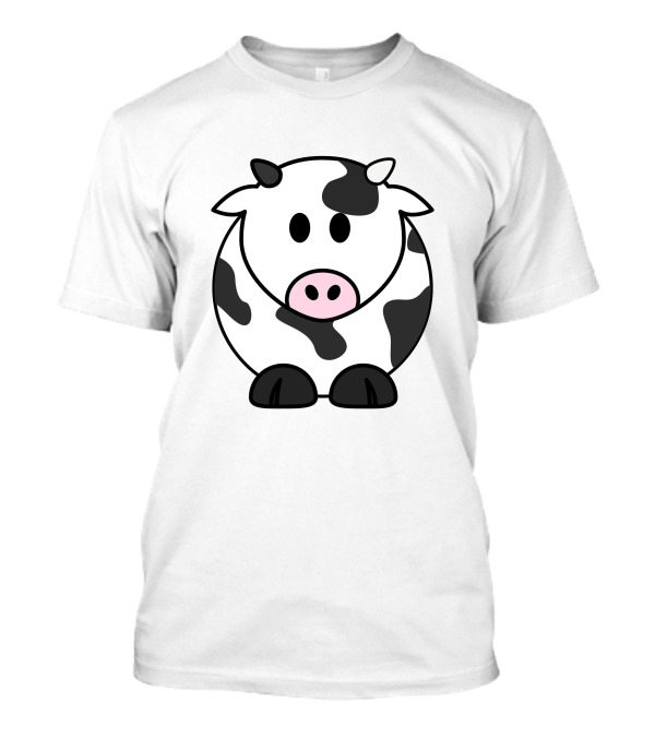 Cartoon Cow Black And White Spotted Adorable T-Shirt