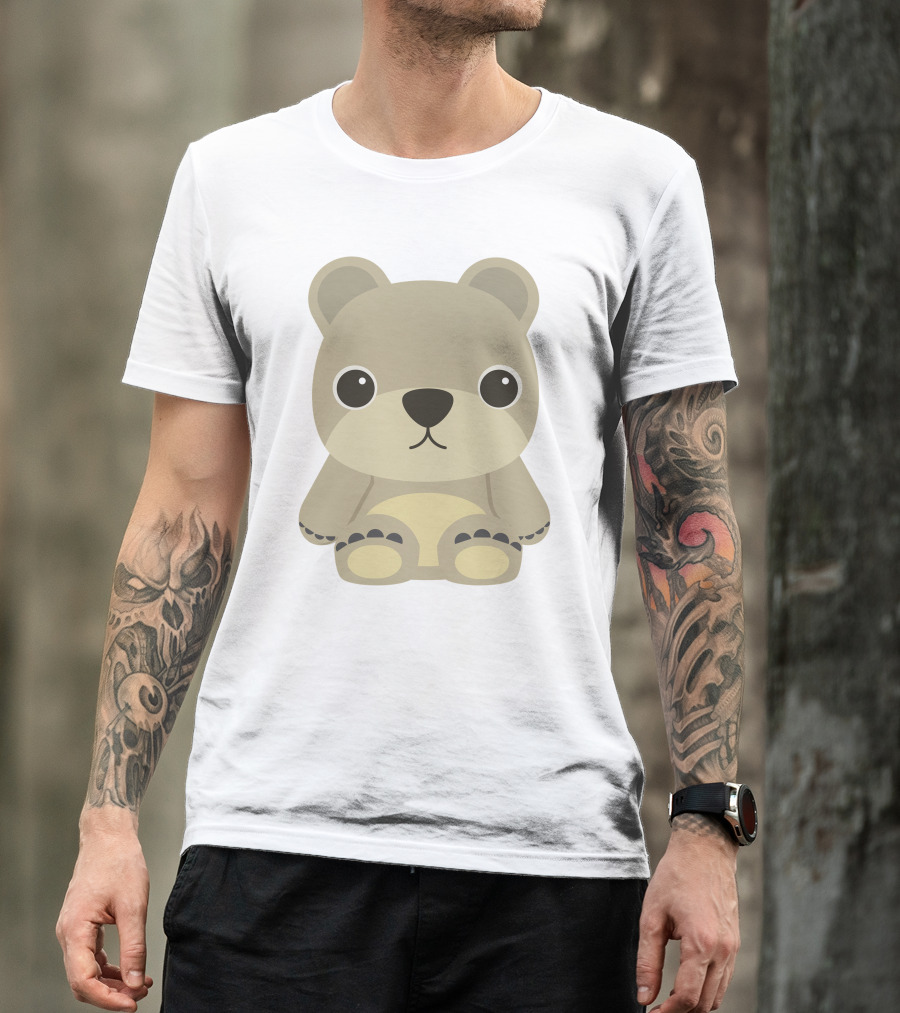 Cute Baby Bear Cartoon Plush Toy T-Shirt