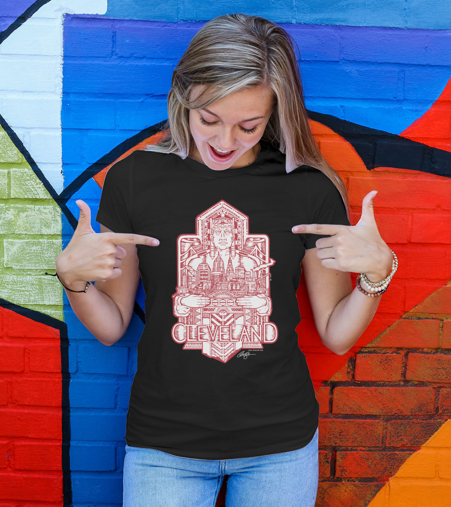 Cleveland Cityscape Guardian Red Line T-Shirt
