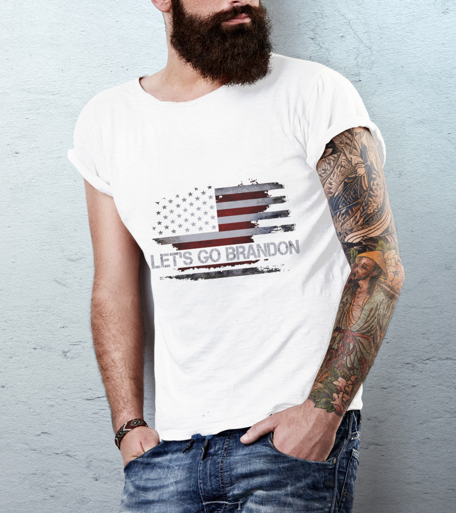 Let's Go Brandon American Flag Conservative Anti Liberal T-Shirt