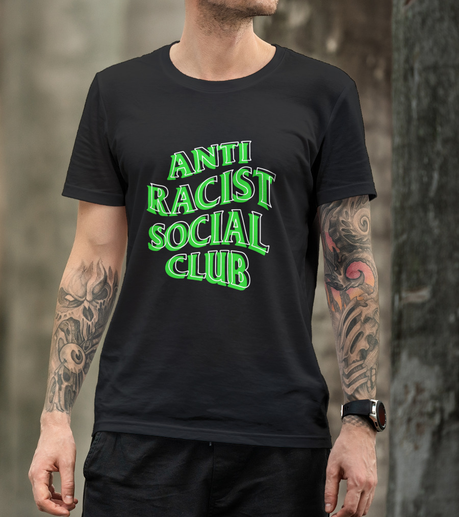 Anti Racist Social Club Green Text T-Shirt