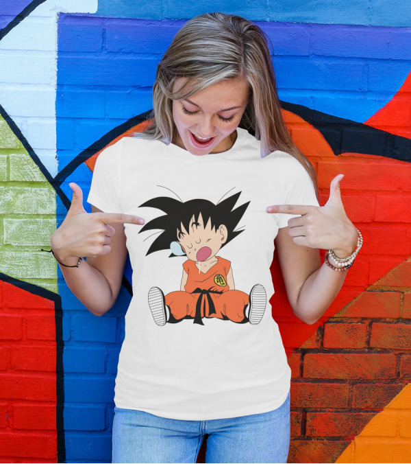 Baby Goku Sleepy Orange Gi Krillin Kanji Bubblegum Drool T-Shirt