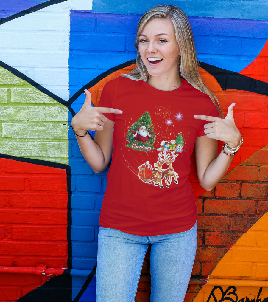 Christmas Santa Claus Reindeer Giang Sinh T-Shirt