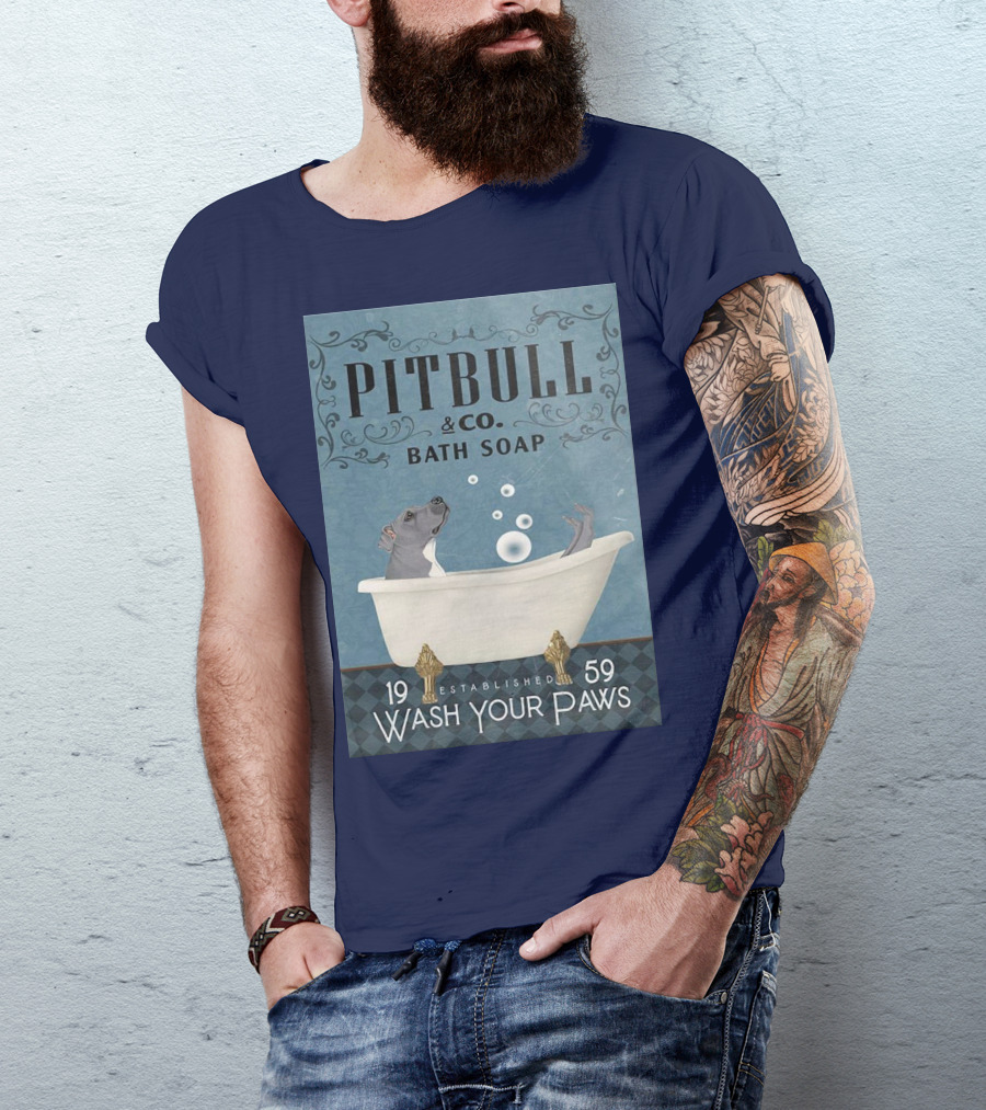 Pitbull And Co. Bath Soap Established 1959 Wash Your Paws T-Shirt