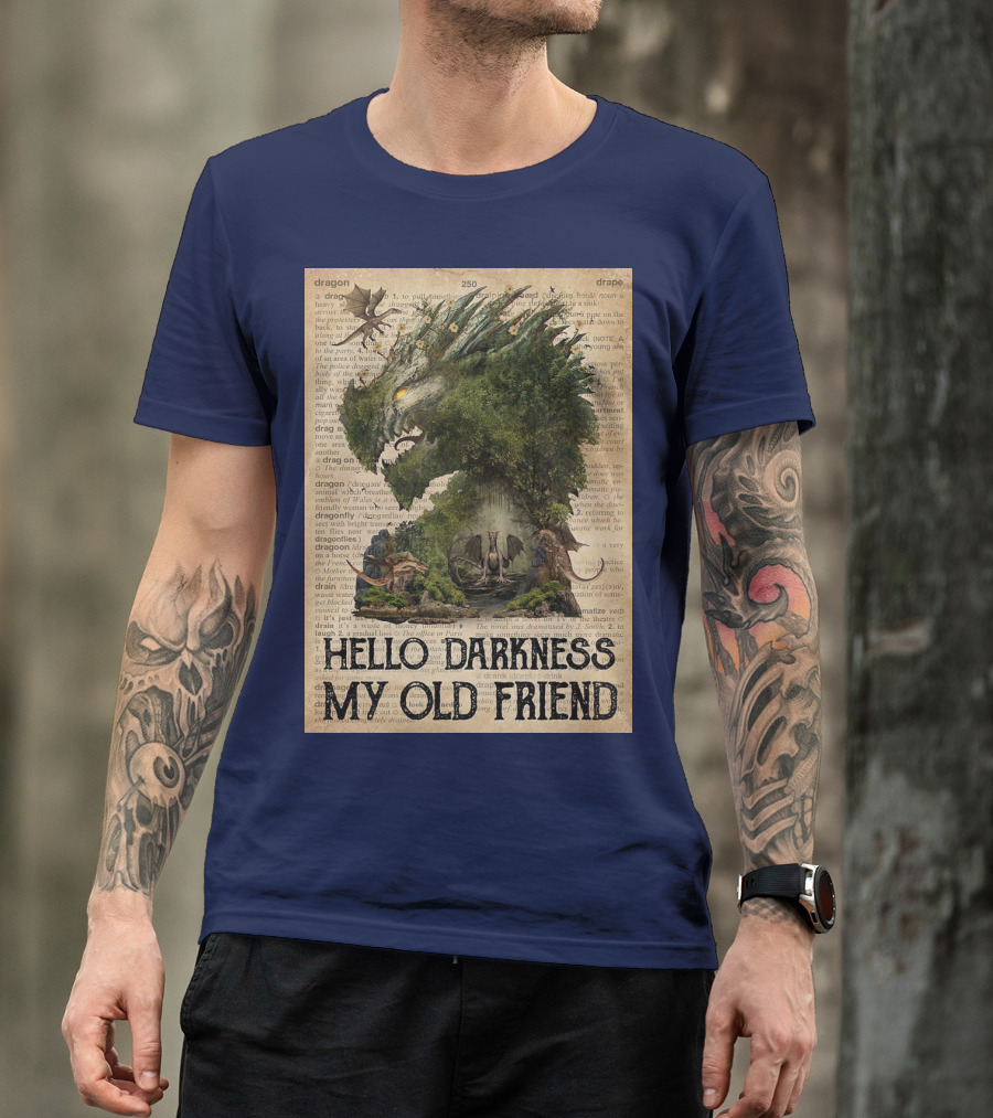 Dragon Hello Darkness My Old Friend Dictionary Page T-Shirt