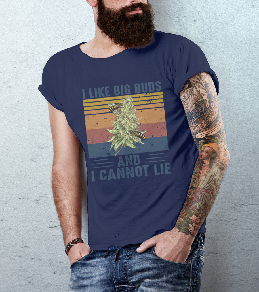 I Like Big Buds And I Cannot Lie Bees Vintage Stripes T-Shirt
