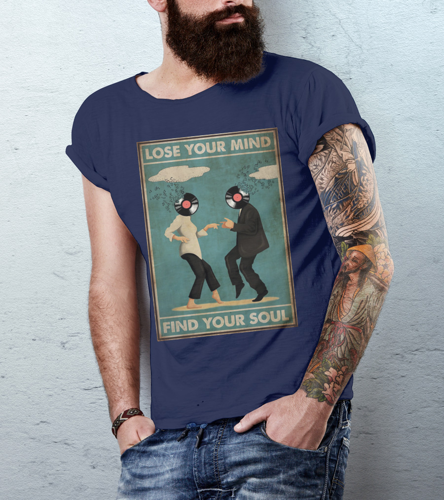 Pulp Fiction Lose Your Mind Find Your Soul Dancing Vinyl Heads T-Shirt