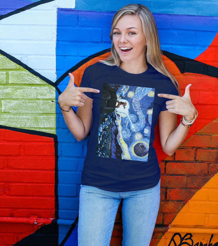 Son Goku Kamehameha Meets Death Star In Starry Night Fusion T-Shirt