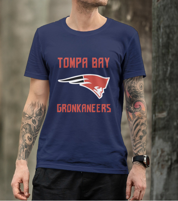 Tompa Bay Gronkaneers New England Patriots Logo Combination T-Shirt