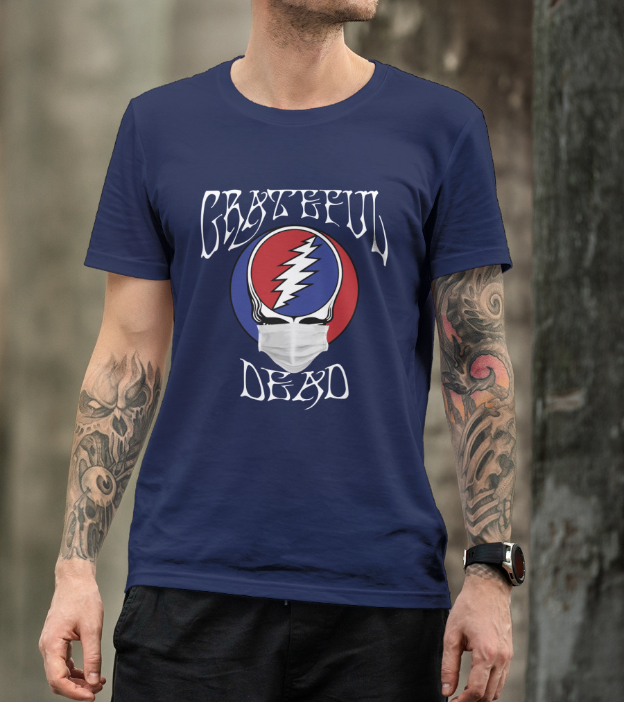 Grateful Dead Steal Your Face Mask Logo With Red And Blue Skull T-Shirt