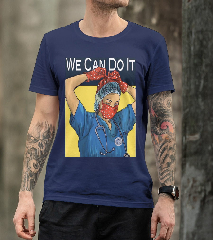 We Can Do It Nurse With Stethoscope And Red Bandana T-Shirt