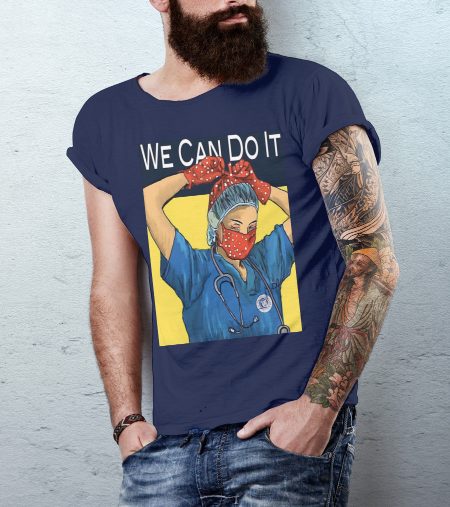 We Can Do It Nurse With Stethoscope And Red Bandana T-Shirt