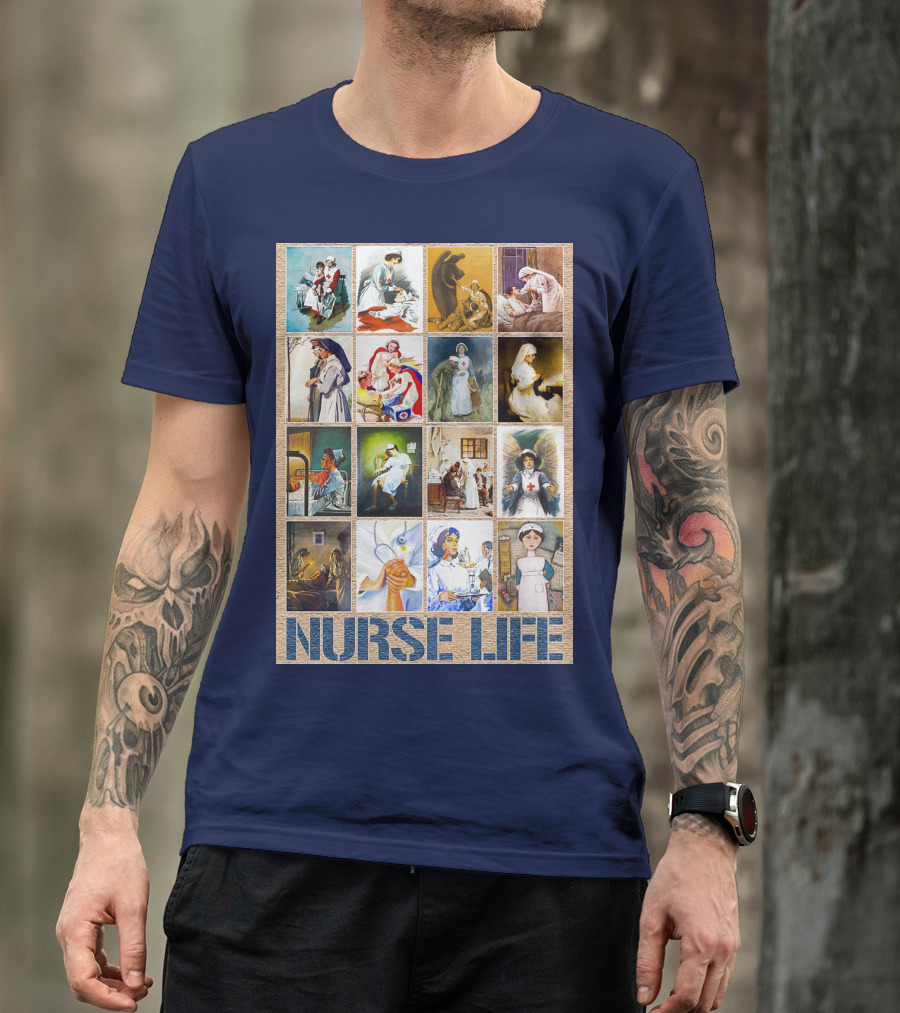 Nurse Life Vintage Nursing Images Collage T-Shirt