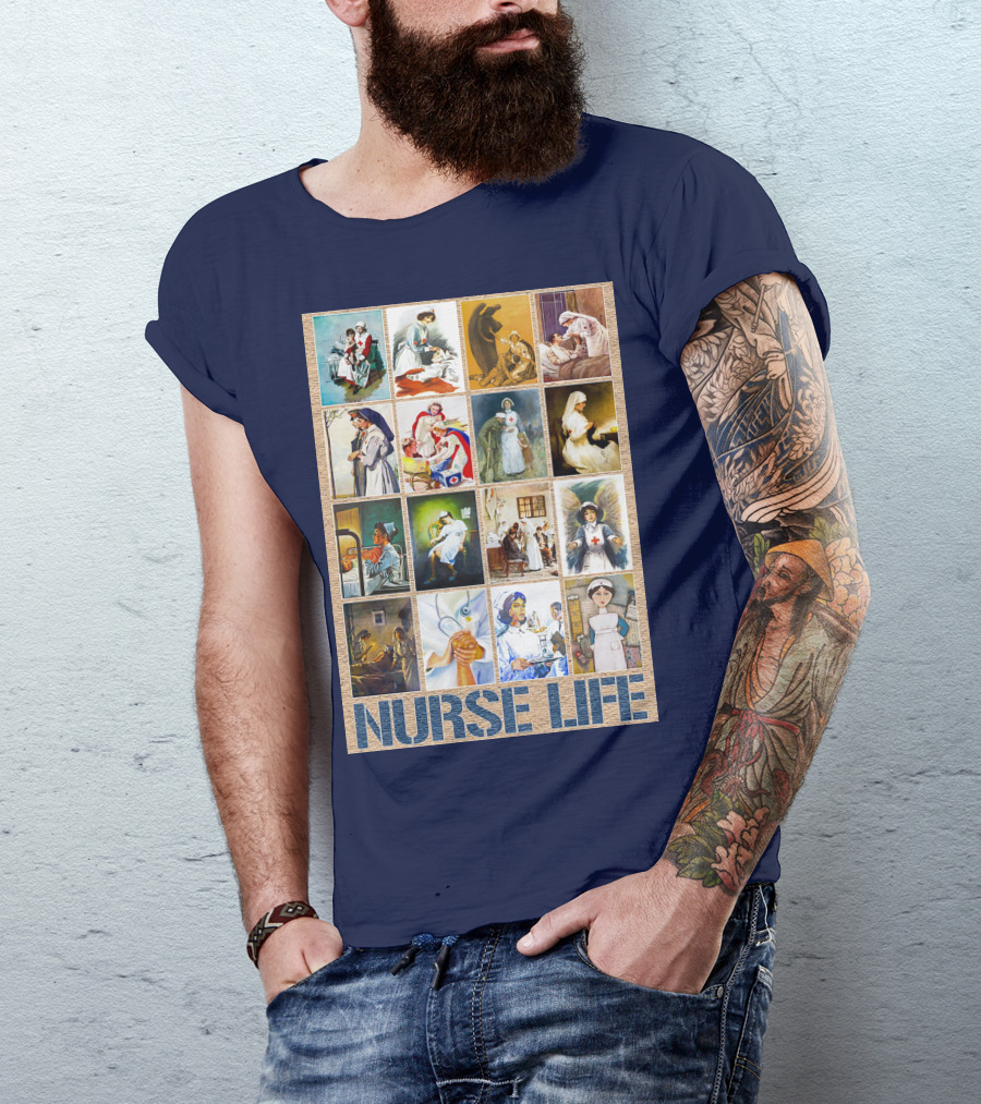 Nurse Life Vintage Nursing Images Collage T-Shirt