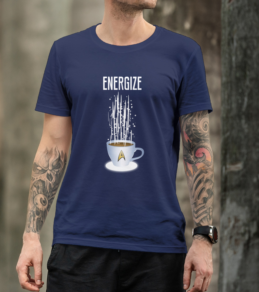 Energize Star Trek Coffee Oversized Plus Size T-Shirt