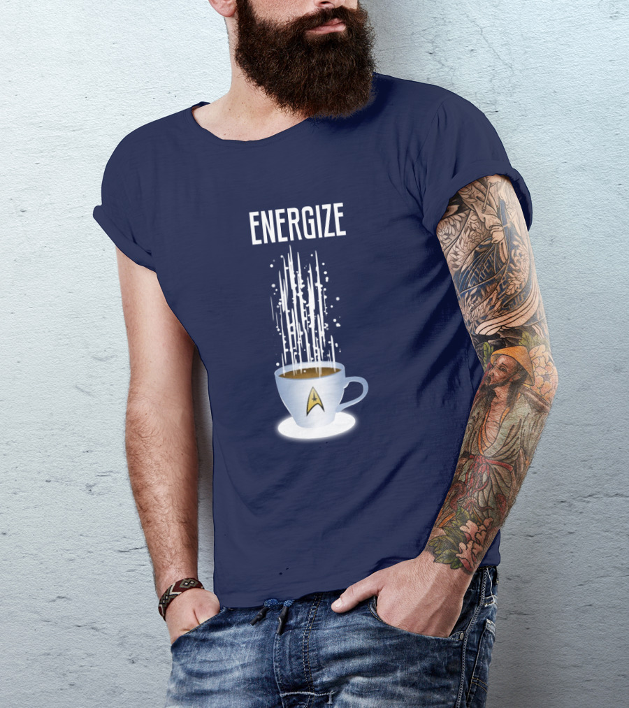 Energize Star Trek Coffee Oversized Plus Size T-Shirt