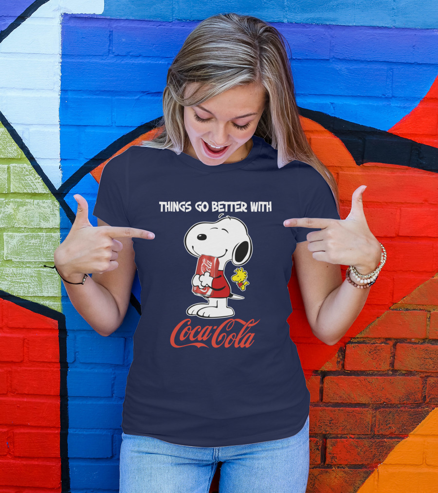 Snoopy Woodstock Things Go Better With Coca Cola T-Shirt
