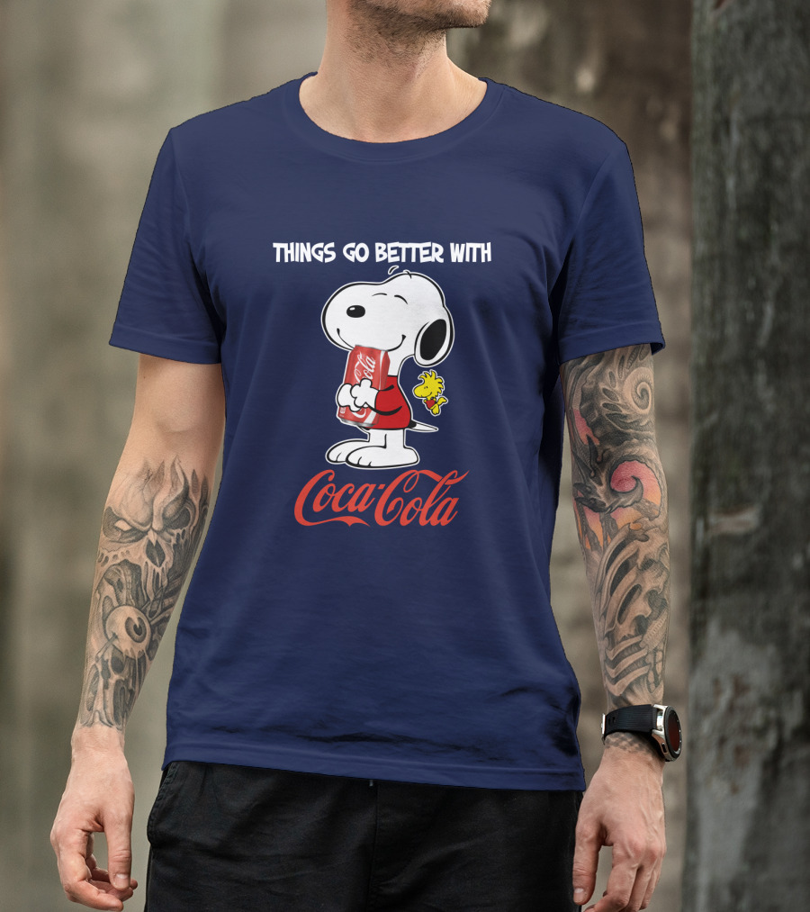 Snoopy Woodstock Things Go Better With Coca Cola T-Shirt