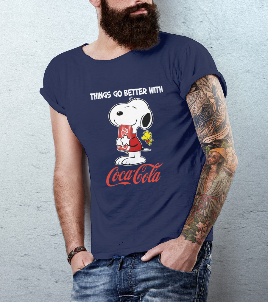 Snoopy Woodstock Things Go Better With Coca Cola T-Shirt