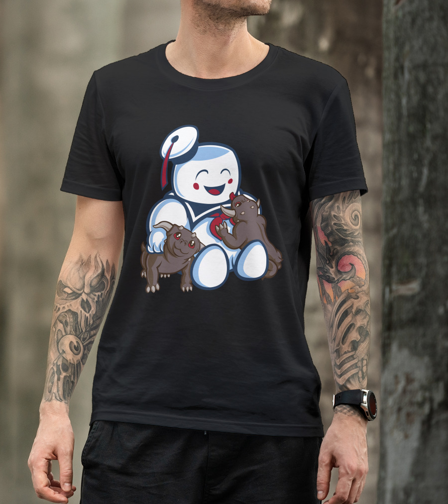 Stay Puft Marshmallow Man And Terror Dogs Ghostbusters Cuteness T-Shirt