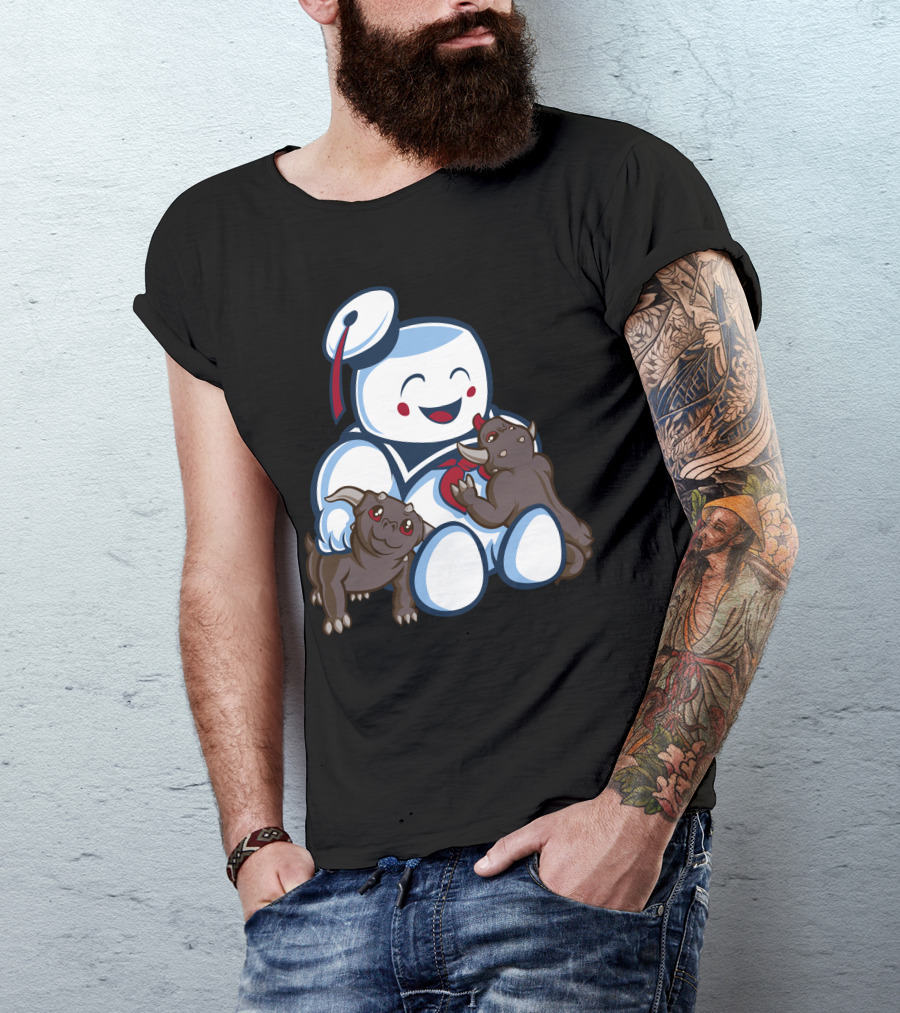 Stay Puft Marshmallow Man And Terror Dogs Ghostbusters Cuteness T-Shirt