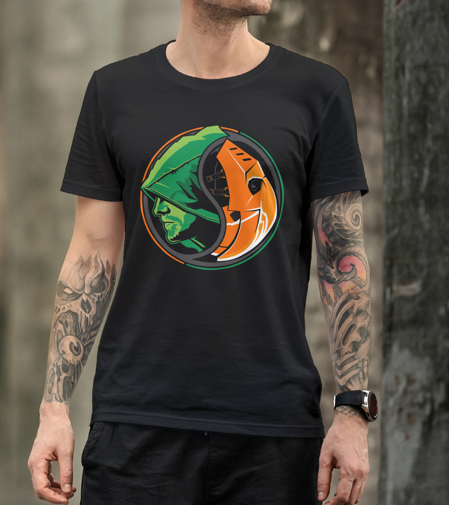 Green Arrow Slade Deathstroke Yin Yang T-Shirt
